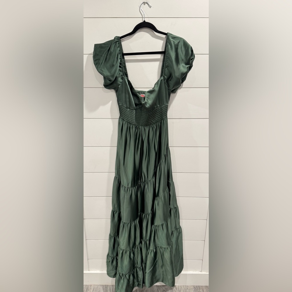 Free People green sundrenched silky maxi dress - Picture 5 of 11